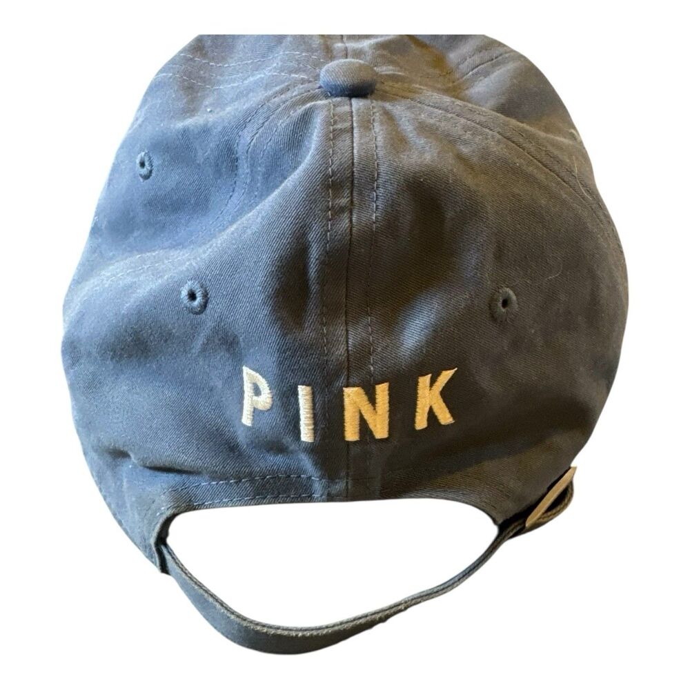 PINK Cap Dad Hat Women OSFM Blue Chill Vibes Embroidered Logo Strapback - Picture 3 of 11